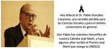 Fallecimiento Dr. Pablo González Casanova